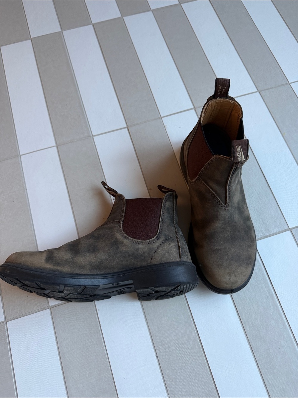 Kids BLUNDSTONE Brown Chelsea Work Boots - size UK 3 / US 4